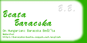 beata baracska business card